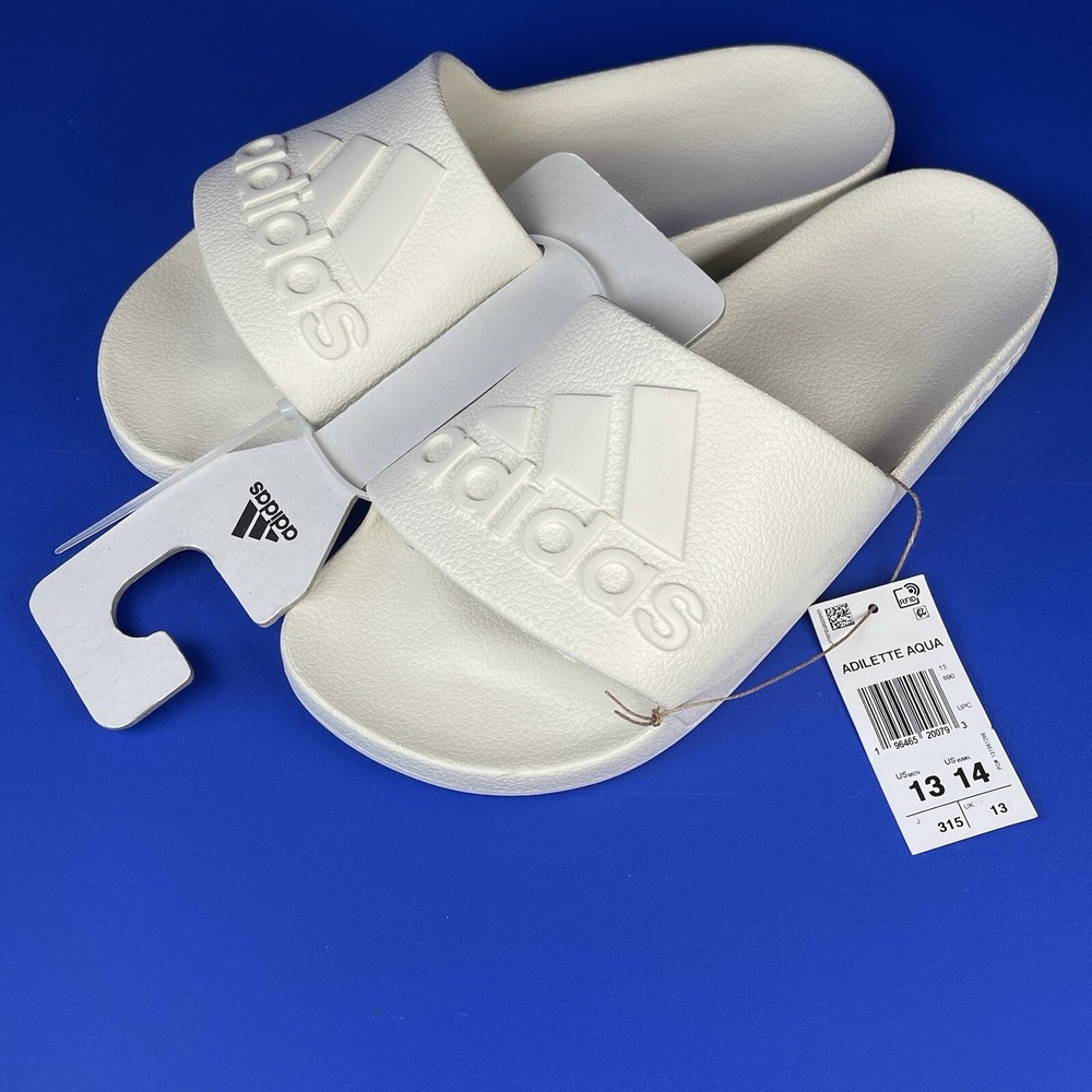 Adidas Adilette Aqua Slip On Casual Comfort Sandals Beige Cream Men's 13 IF7370